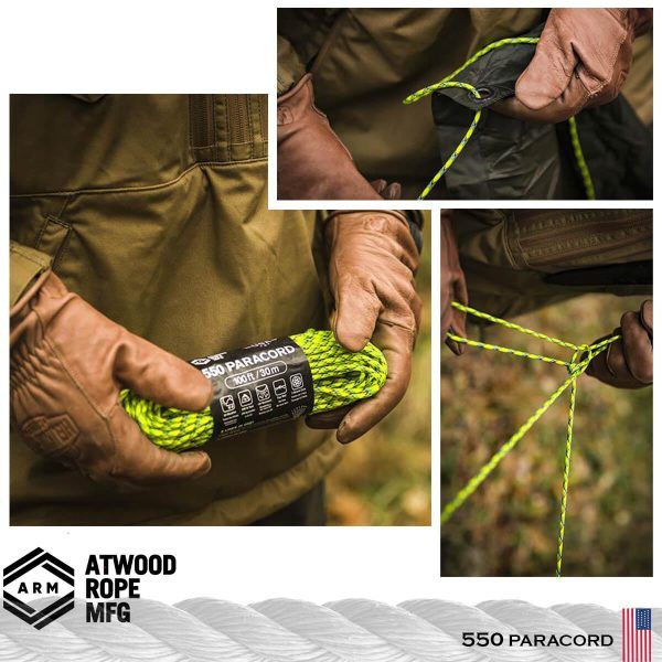 Paracord 550 Atwood Rope® 30 m coyote, 7 fire, 250 kg forta de tractiune