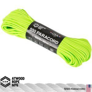 Paracord 550 Atwood Rope® 30 m neon green 1 Paracord Atwood Rope® 30 m neon green, 7 fire, 250 kg forta de tractiune