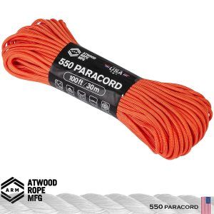 Paracord 550 Atwood Rope® 30 m orange, 7 fire, 250 kg forta de tractiune